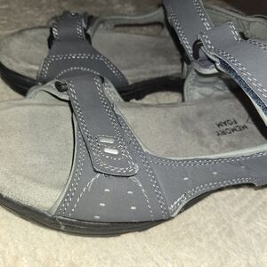 St. John's Bay Men's Sunter Navy Strap Sandals Gray Size 11 Gray